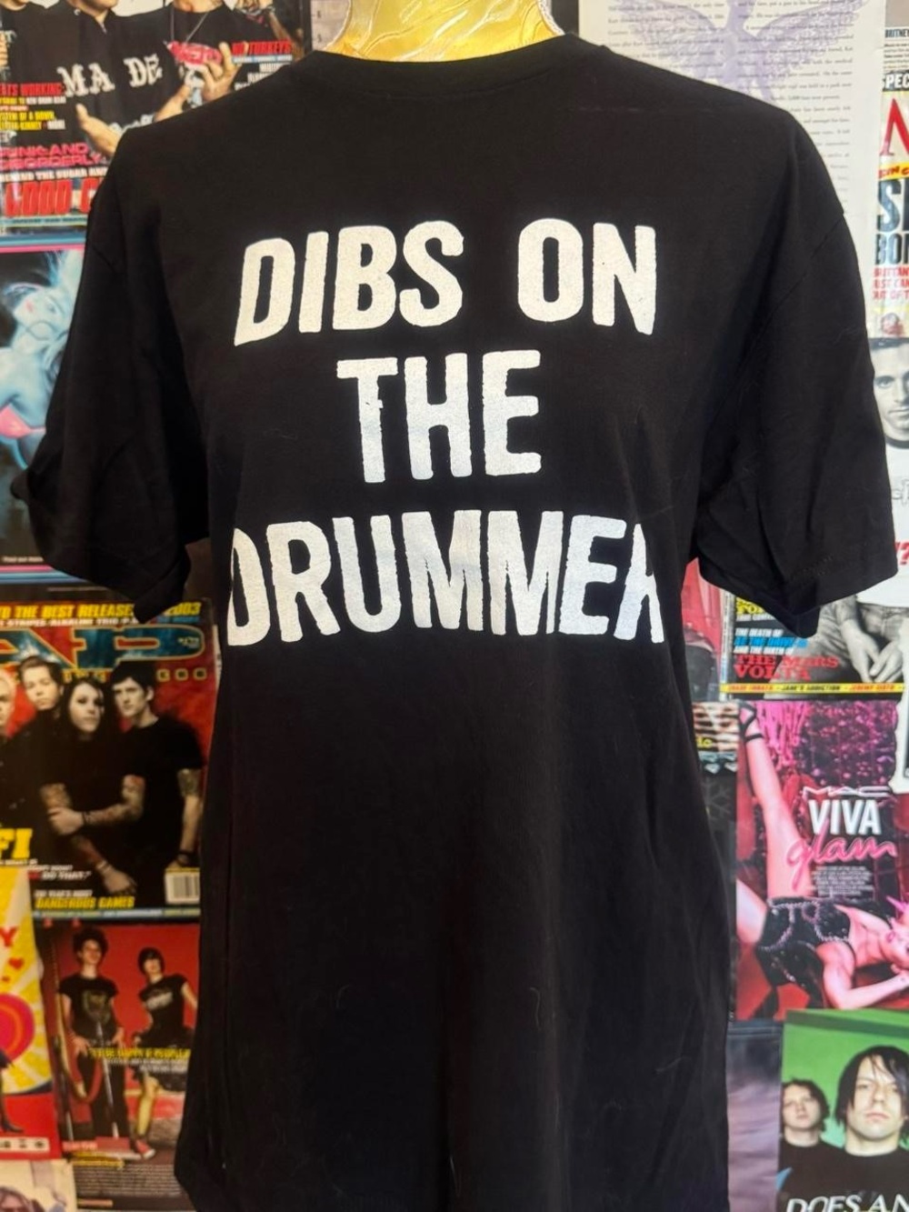 Black Graphic 'Dibs on the Drummer' T-Shirt